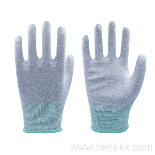 Hespax DMF Free PU Anti-static Safety Work Gloves